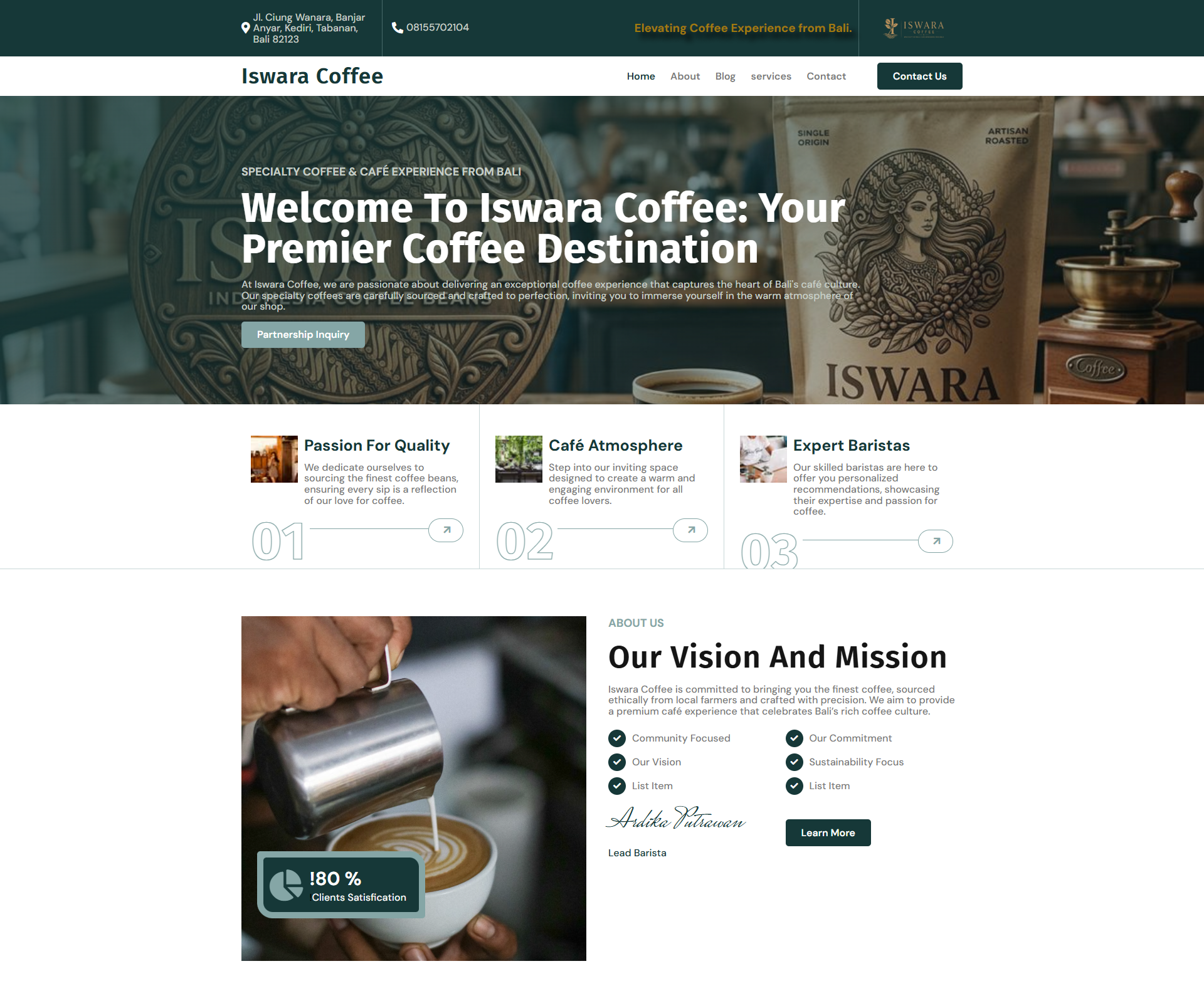 Website Iswara Coffee