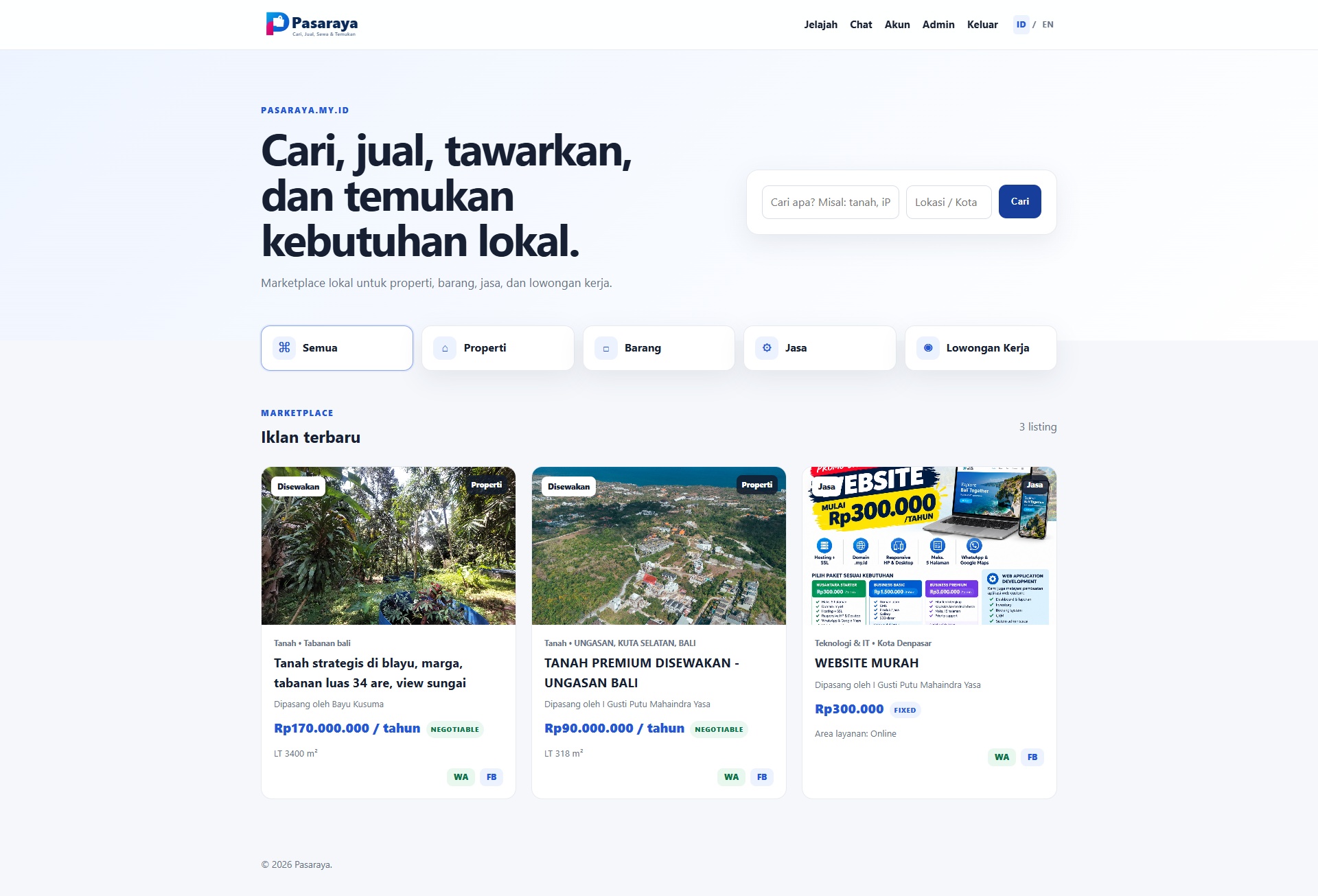 Pasaraya.my.id – Marketplace Lokal Serba Ada